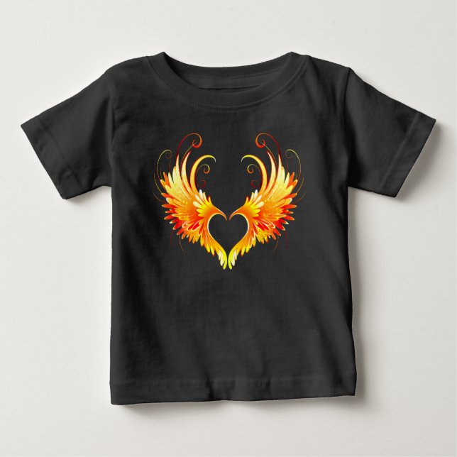 Angel Fire Heart with Wings Baby T-shirt (Vorderseite)