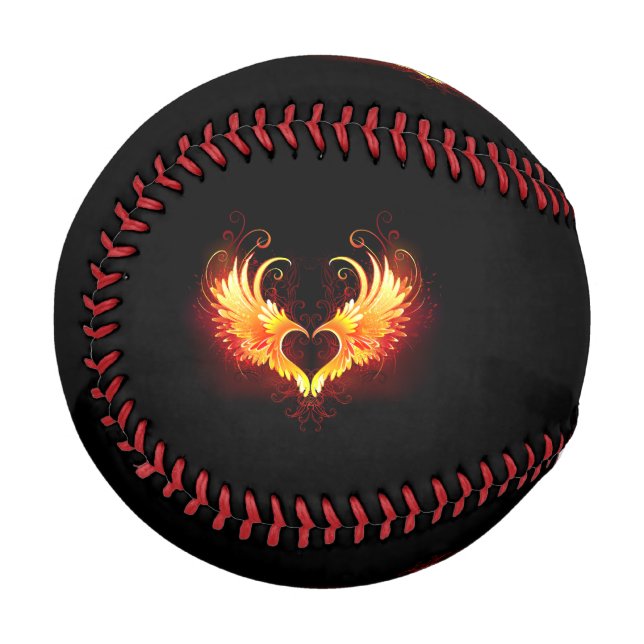 Angel Fire Heart with Wings Baseball (Vorderseite Links)