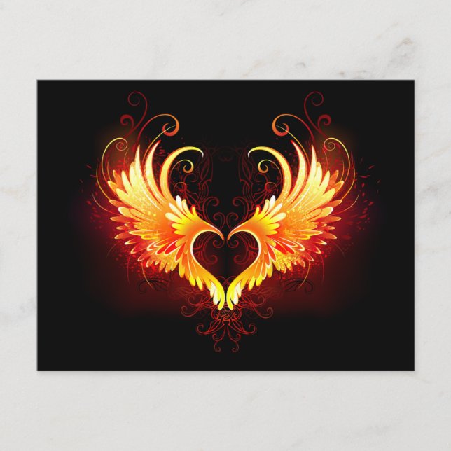 Angel Fire Heart with Wings Begleitkarte (Vorderseite)