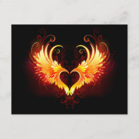 Angel Fire Heart with Wings