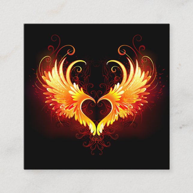 Angel Fire Heart with Wings Begleitkarte (Vorderseite)