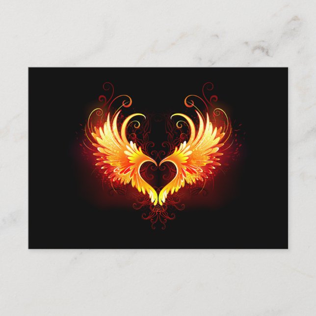 Angel Fire Heart with Wings Begleitkarte (Vorderseite)