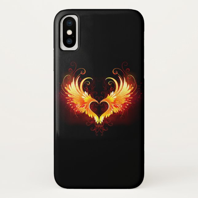 Angel Fire Heart with Wings Case-Mate iPhone Hülle (Rückseite)