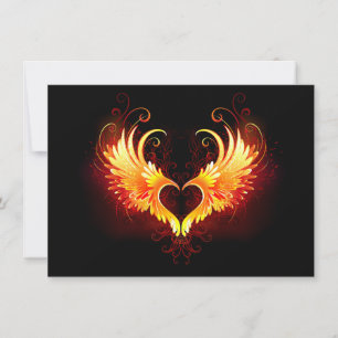 Angel Fire Heart with Wings Dankeskarte