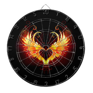Angel Fire Heart with Wings Dartscheibe