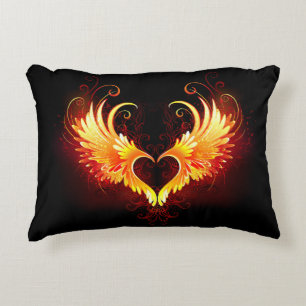 Angel Fire Heart with Wings Dekokissen