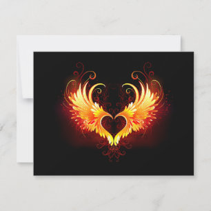 Angel Fire Heart with Wings Einladung