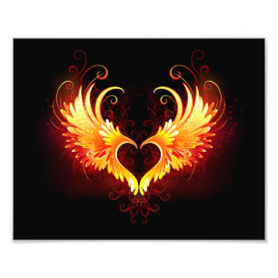 Angel Fire Heart with Wings Fotodruck