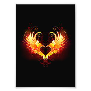 Angel Fire Heart with Wings Fotodruck