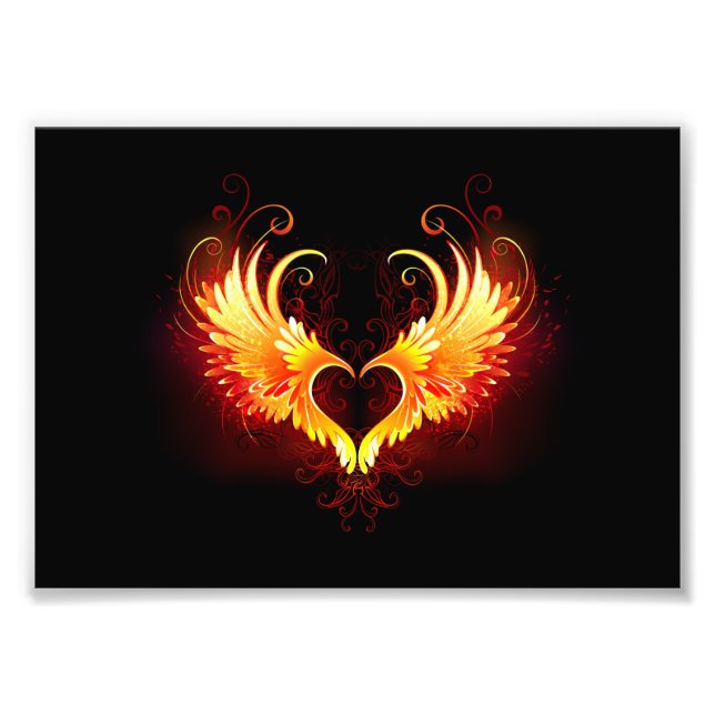 Angel Fire Heart with Wings Fotodruck (Vorne)