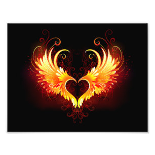 Angel Fire Heart with Wings Fotodruck
