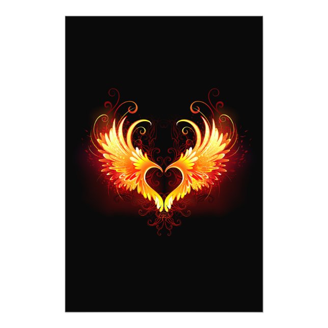 Angel Fire Heart with Wings Fotodruck (Vorne)