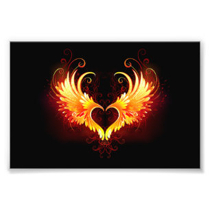 Angel Fire Heart with Wings Fotodruck