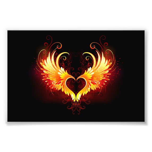 Angel Fire Heart with Wings Fotodruck (Vorne)