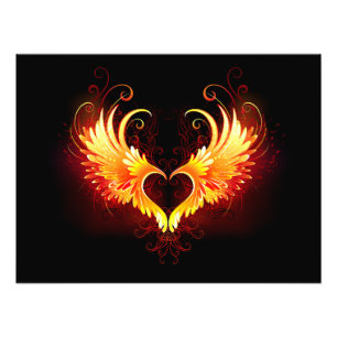 Angel Fire Heart with Wings Fotodruck