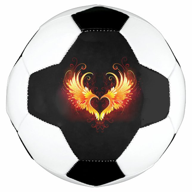 Angel Fire Heart with Wings Fußball (Vorderseite)