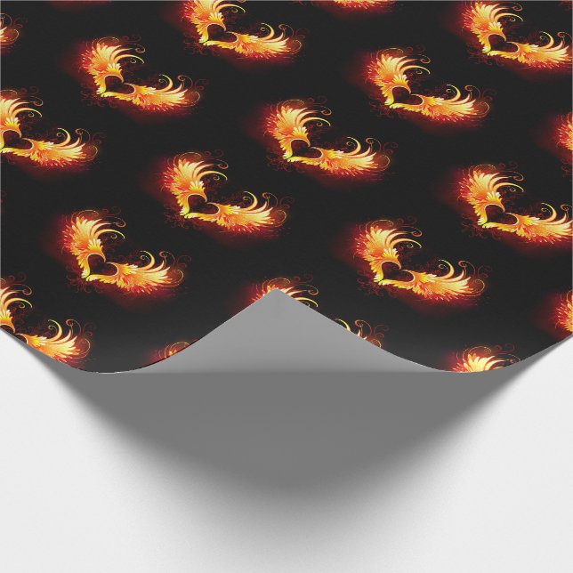 Angel Fire Heart with Wings Geschenkpapier (Ecke)