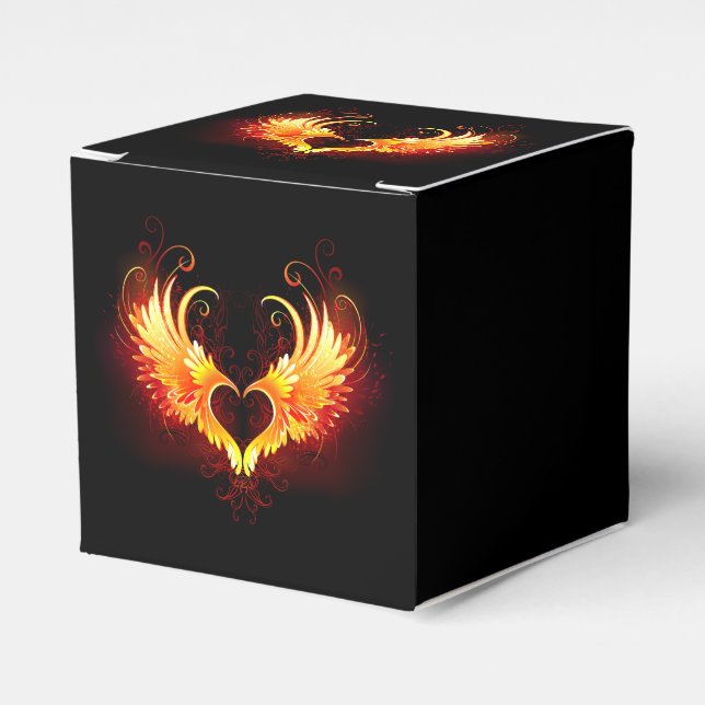Angel Fire Heart with Wings Geschenkschachtel (Vorderseite)