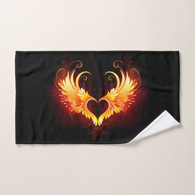 Angel Fire Heart with Wings Handtuch (Handtuch)