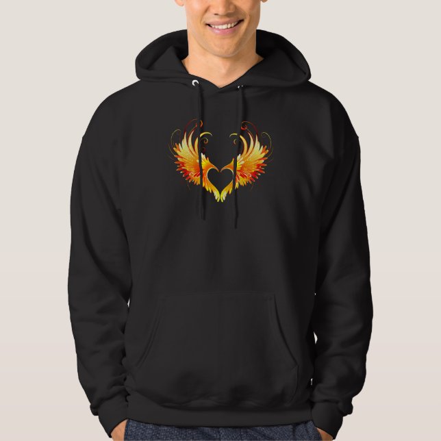 Angel Fire Heart with Wings Hoodie (Vorderseite)