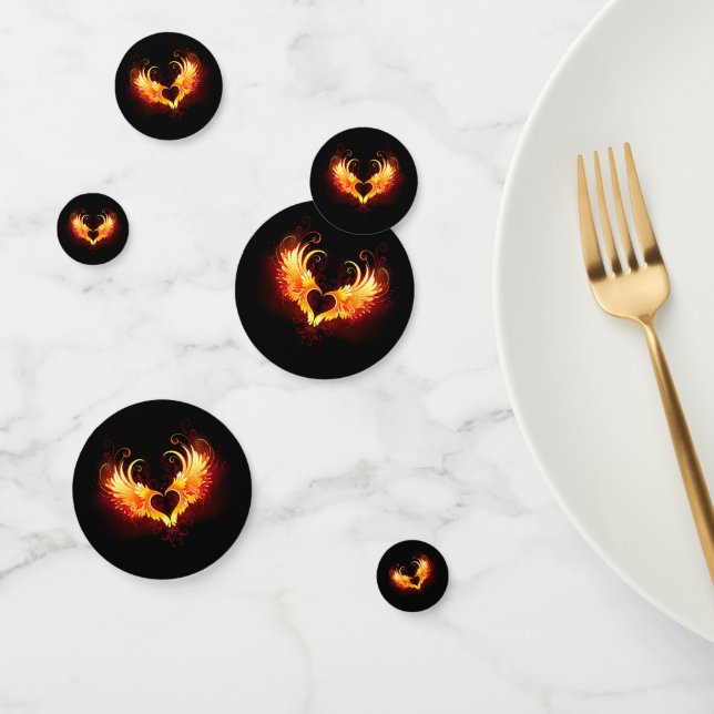 Angel Fire Heart with Wings Konfetti (Gruppe)