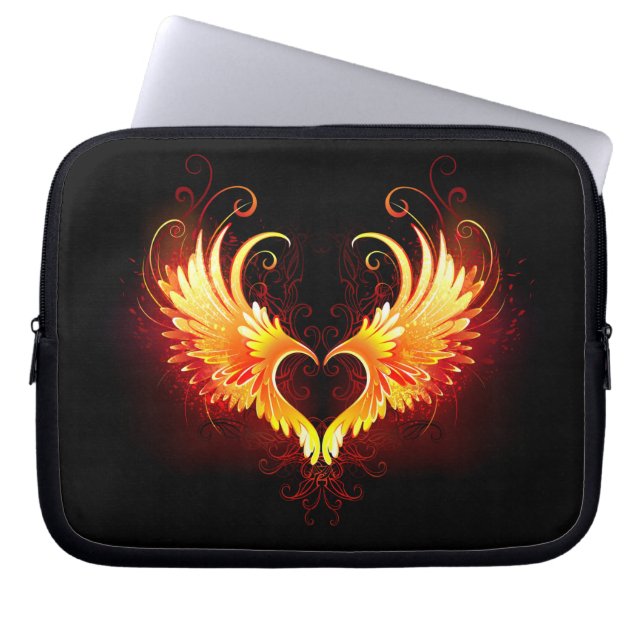 Angel Fire Heart with Wings Laptopschutzhülle (Vorderseite)
