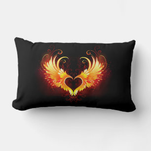 Angel Fire Heart with Wings Lendenkissen