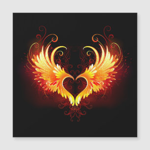 Angel Fire Heart with Wings Magneteinladung