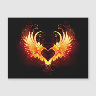 Angel Fire Heart with Wings Magnetkarte