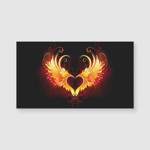 Angel Fire Heart with Wings Magnetkarte