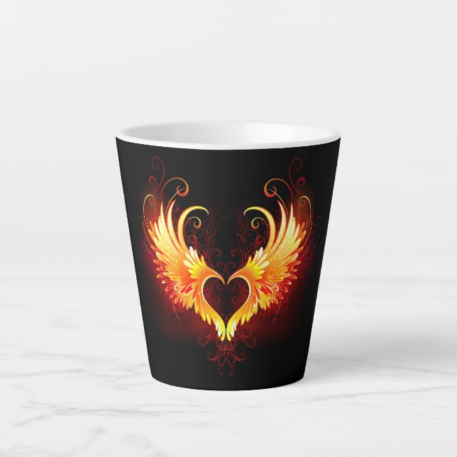 Angel Fire Heart with Wings Milchtasse (Vorderseite)