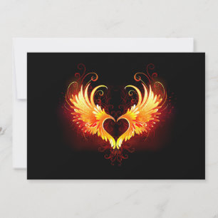 Angel Fire Heart with Wings Mitteilungskarte