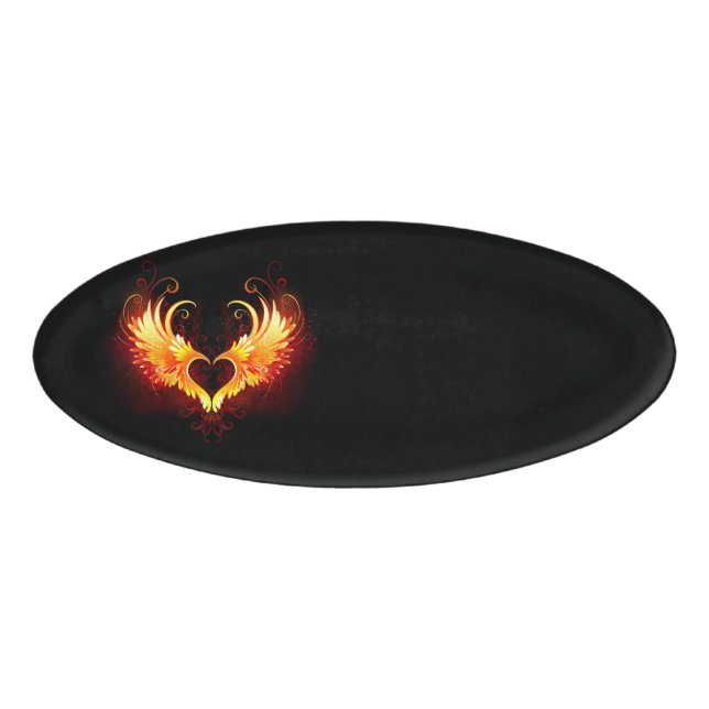 Angel Fire Heart with Wings Namenschild (Vorderseite)
