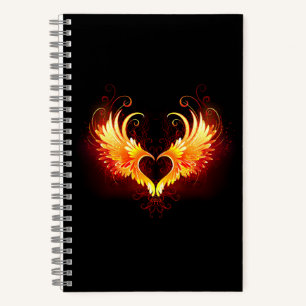 Angel Fire Heart with Wings Notizbuch