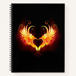 Angel Fire Heart with Wings Notizbuch