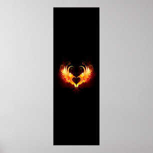 Angel Fire Heart with Wings Poster