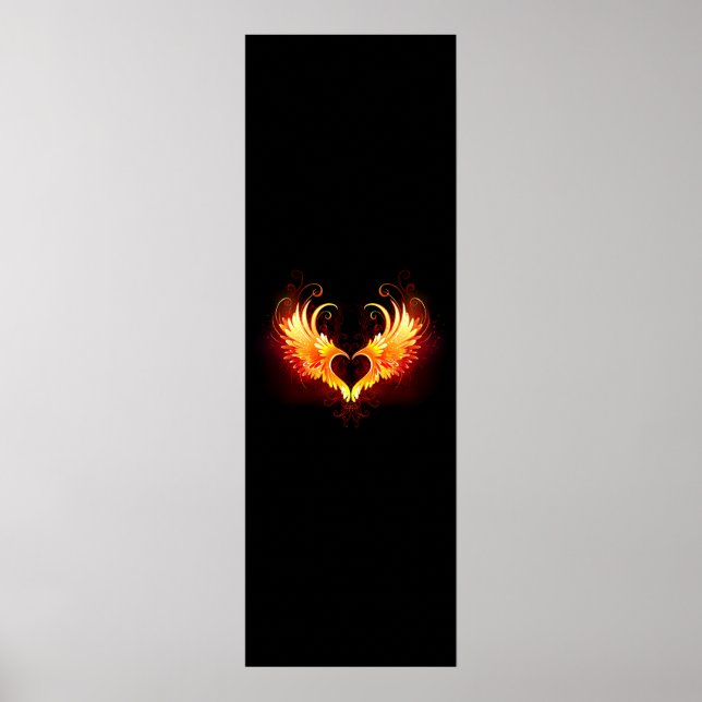 Angel Fire Heart with Wings Poster (Vorne)