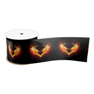Angel Fire Heart with Wings Satinband