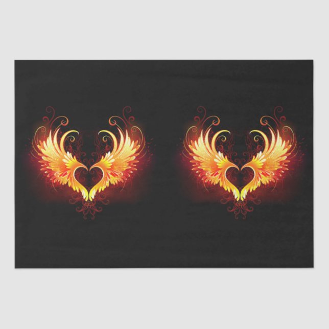 Angel Fire Heart with Wings Seidenpapier (Vorderseite)