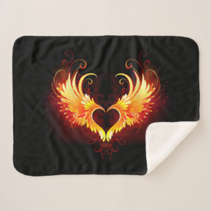 Angel Fire Heart with Wings Sherpadecke