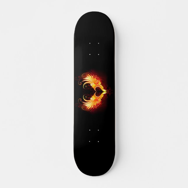 Angel Fire Heart with Wings Skateboard (Vorne)