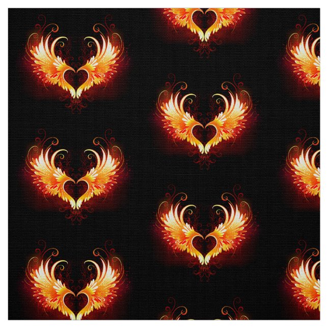 Angel Fire Heart with Wings Stoff (Muster)