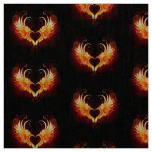 Angel Fire Heart with Wings Stoff