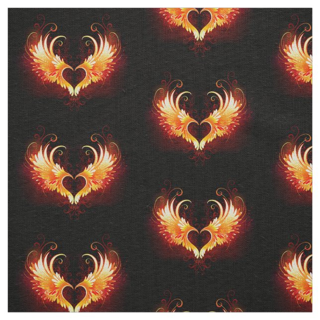 Angel Fire Heart with Wings Stoff (Muster)