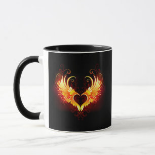 Angel Fire Heart with Wings Tasse