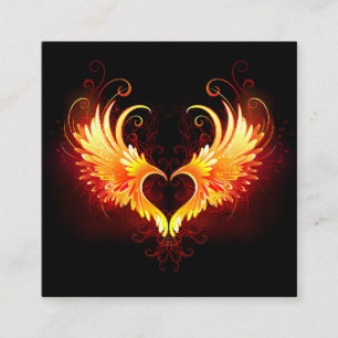 Angel Fire Heart with Wings Telefonnummerkarte