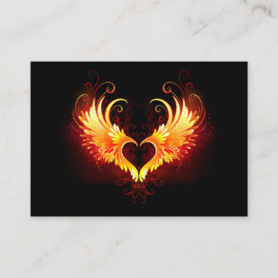 Angel Fire Heart with Wings Telefonnummerkarte