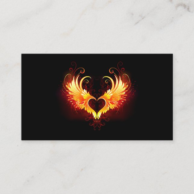Angel Fire Heart with Wings Terminkarte (Vorderseite)
