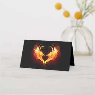 Angel Fire Heart with Wings Treuekarte