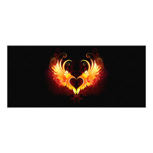Angel Fire Heart with Wings Werbekarte